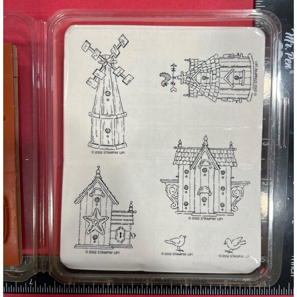 Rare & HTF "Stampin Up! For The Birds wood mounted Rubber Stamp Set - Picture 1 of 3